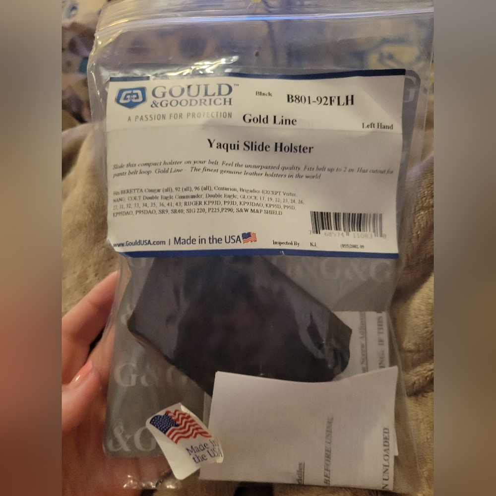 Gould & Goodrich Nwt yaqui slide holster B801-92FLH